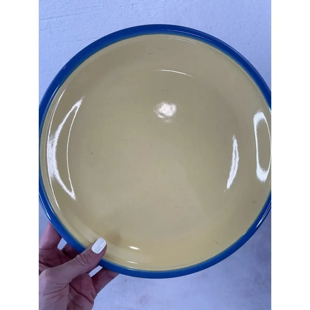 Vintage Yellow And Blue Market Square‎ Colorstones Japan Dinner Plates 10.5 Inch